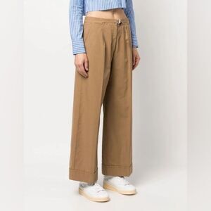 A.P.C. Euphemia Wide-Leg Chino Pants in Camel Brown